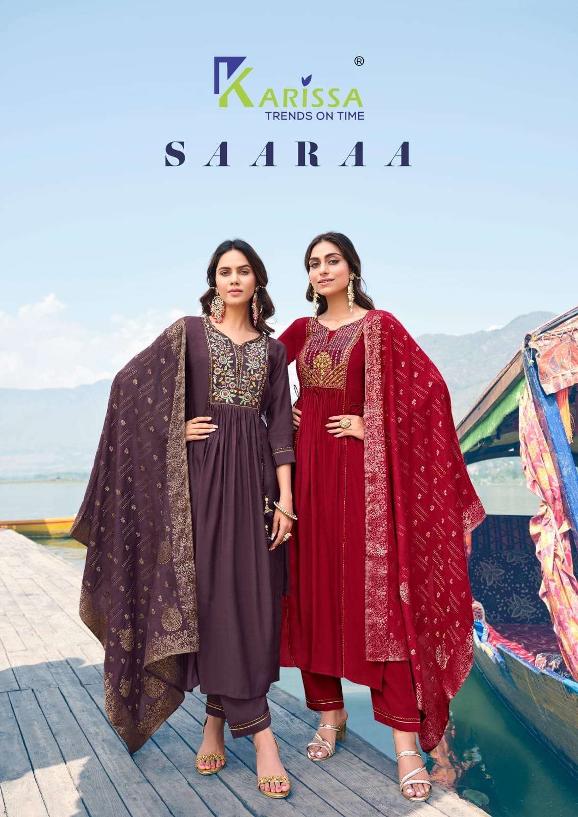 karissa saaraa series 1001-1004 Premium pure Viscose silk suit 