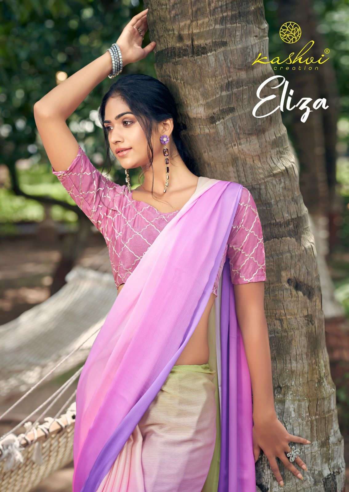 kashvi creation eliza series 1001-1006 satin saree
