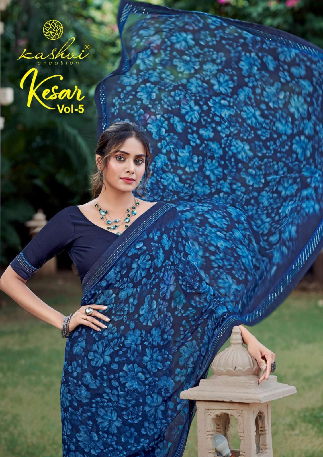 kashvi kesar vol 5 series 1001-1008 heavy georgette saree 