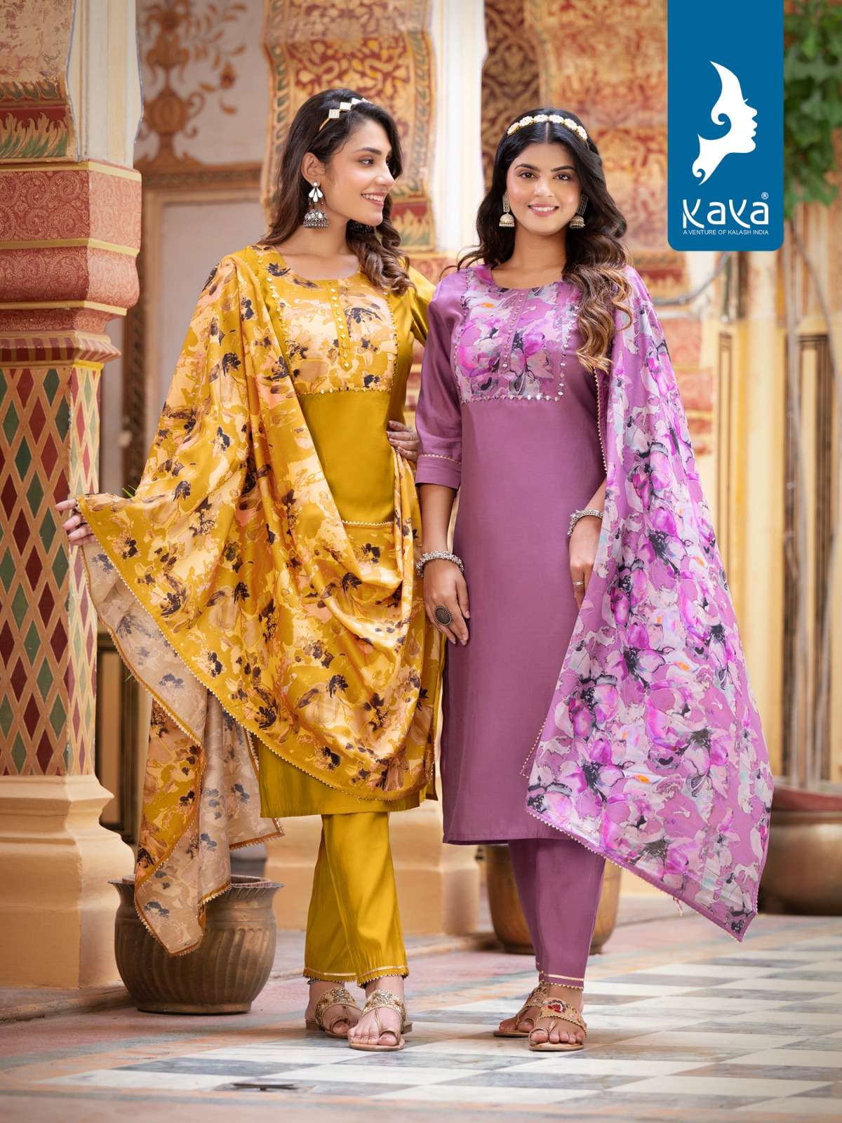 kaya niharika designer roman silk suit 