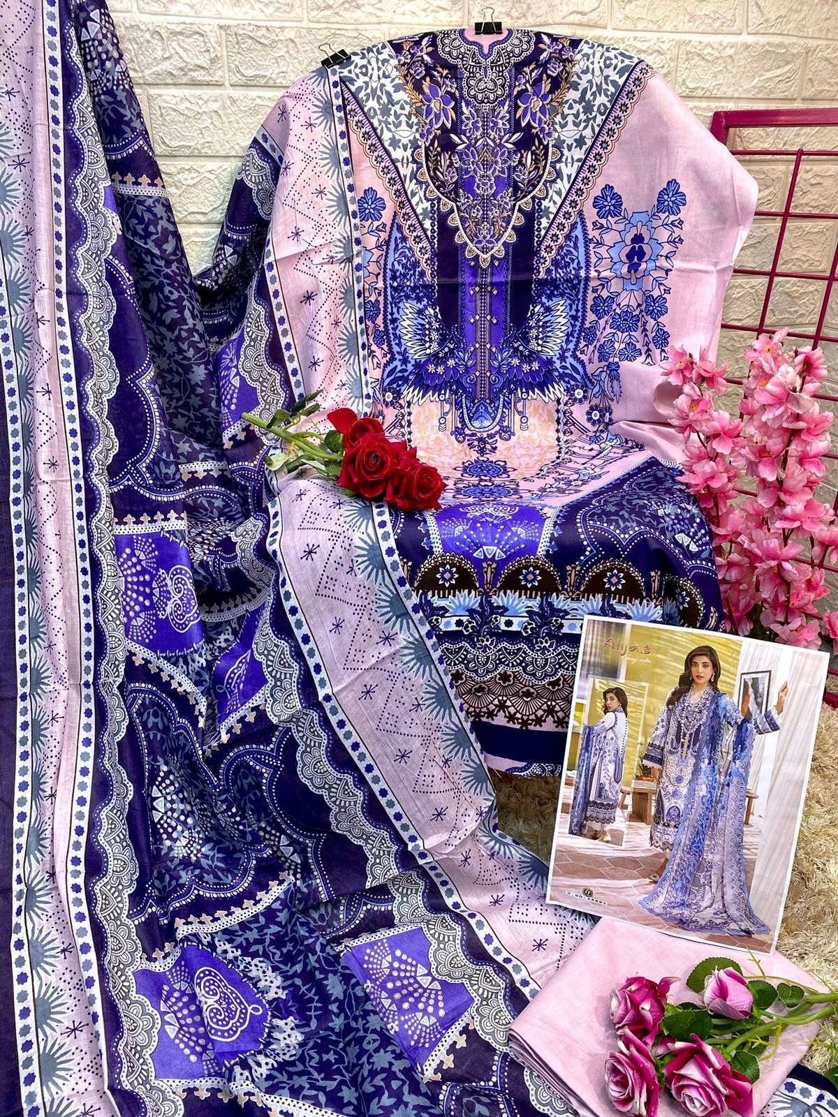 keval fab alija b vol 24 series 24001-24006 heavy cotton print suit