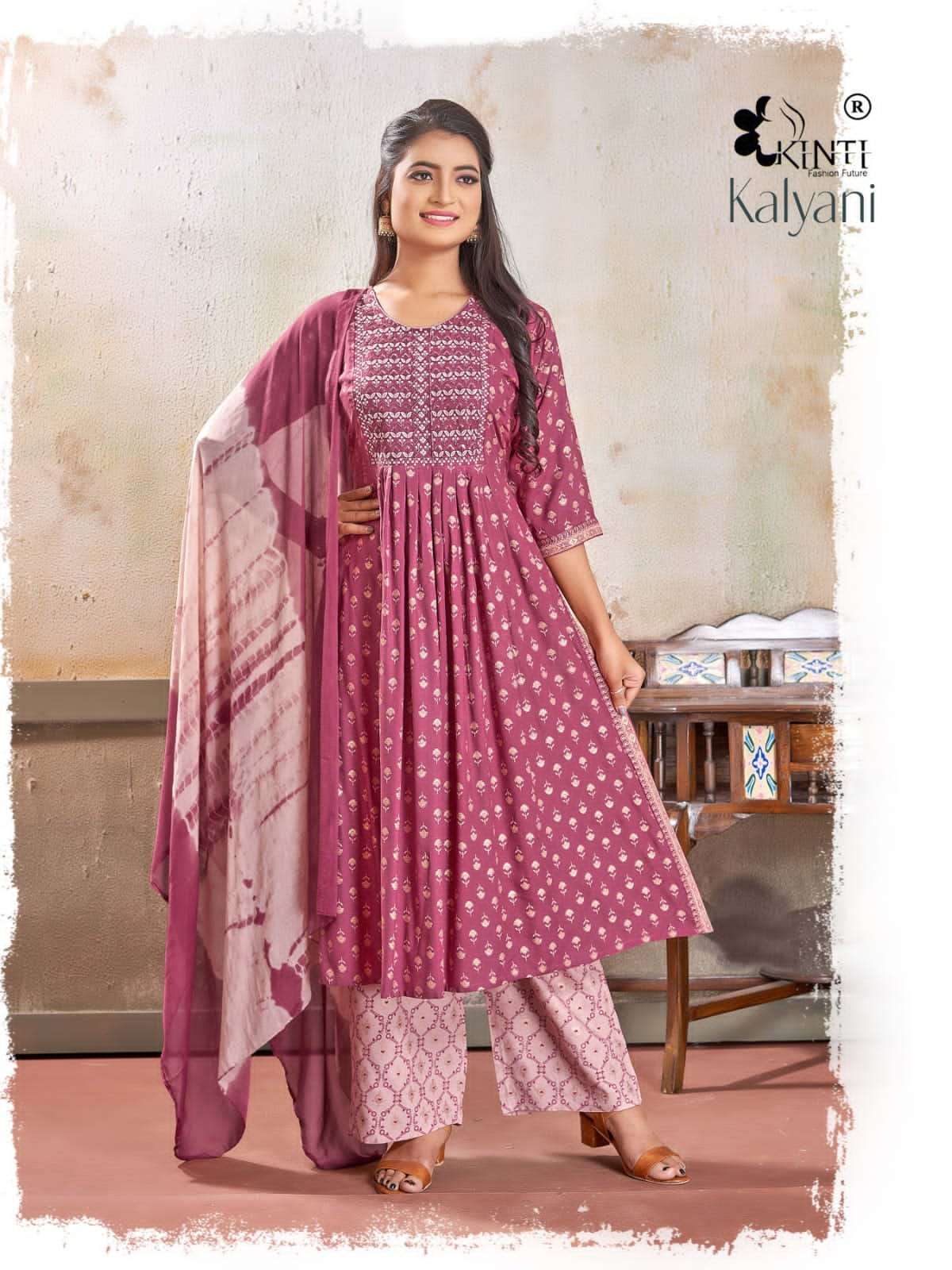 kinti kalyani heavy rayon Fancy Sequence work suit