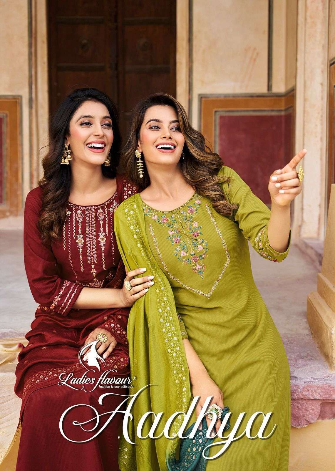 ladies flavour aadhya series 1001-1006 Heavy Chinon suit