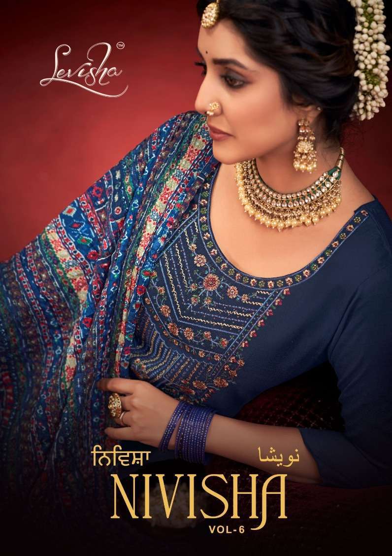 levisha nivisha vol 6 series 413-418 Pure Rayon Slub suit