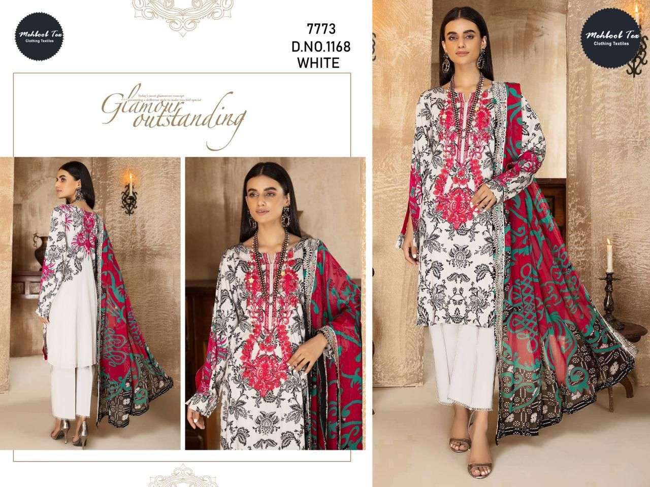 mehboob tex 1168 designer pure cotton suit 