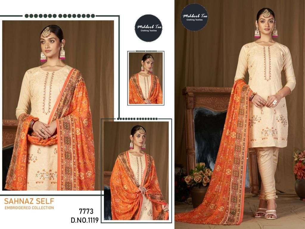 mehboob tex sahnaz luxury lawn collection 1119 semi lawn suit 