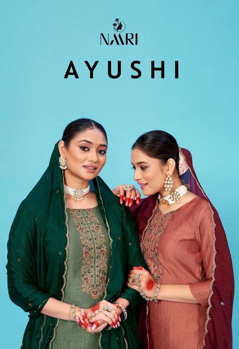 naari ayushi series 11001-11004 Pure vichitra silk work suit