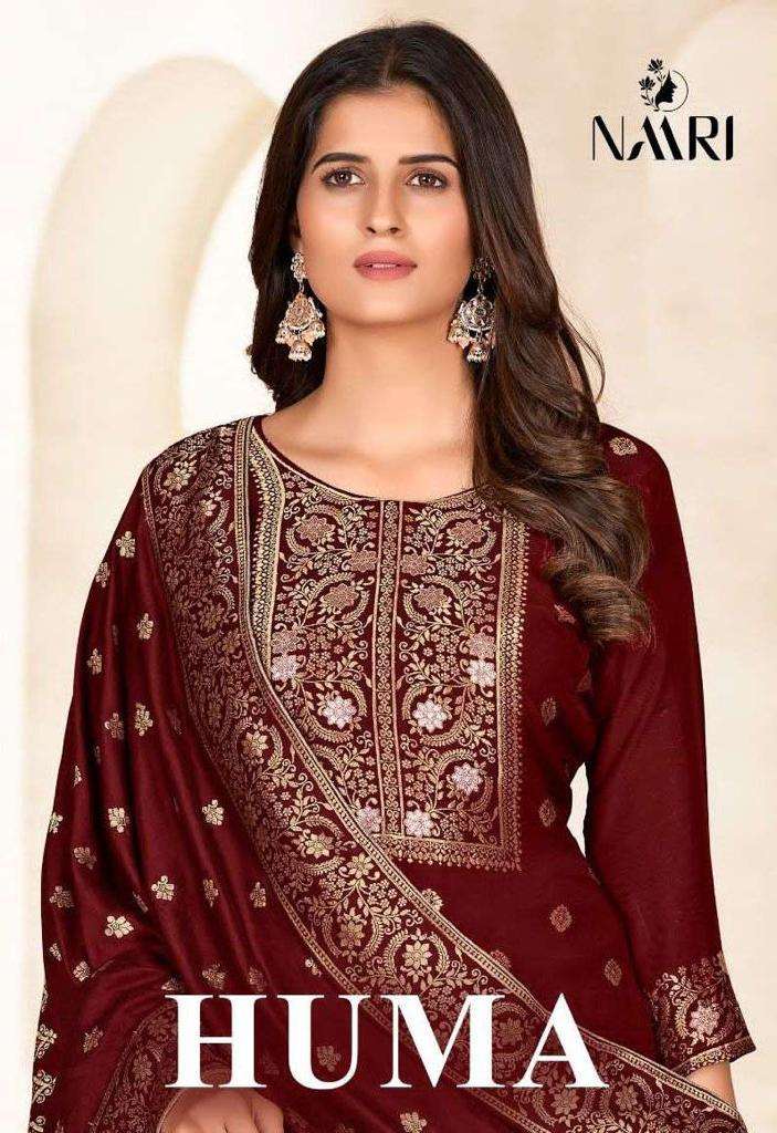 naari huma series 23001-23004 pure muslin jacquard suit 