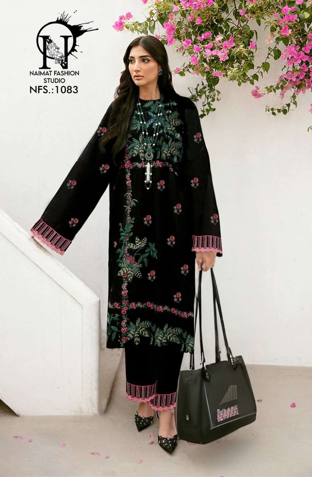 naimat 1083 9000 Velvet  Embroidery Velvet Tunic