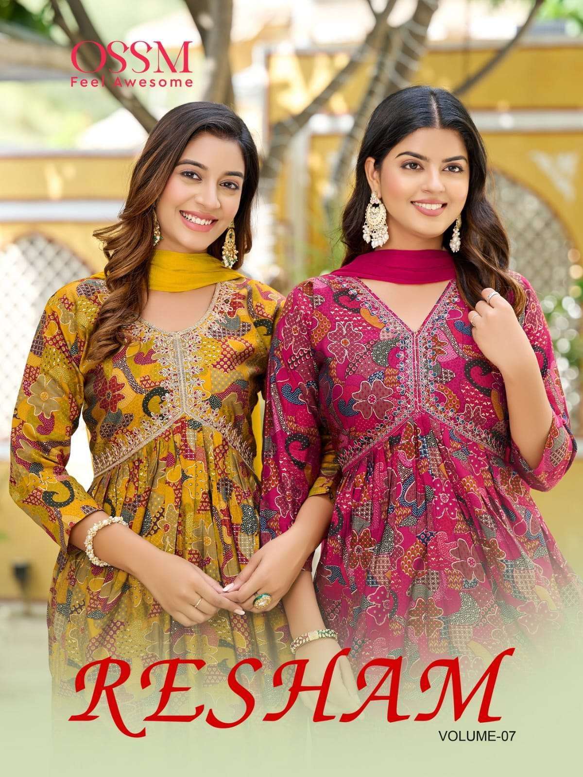 ossm resham vol 7 series 701-706 Premium Chanderi Modal Foil Print suit