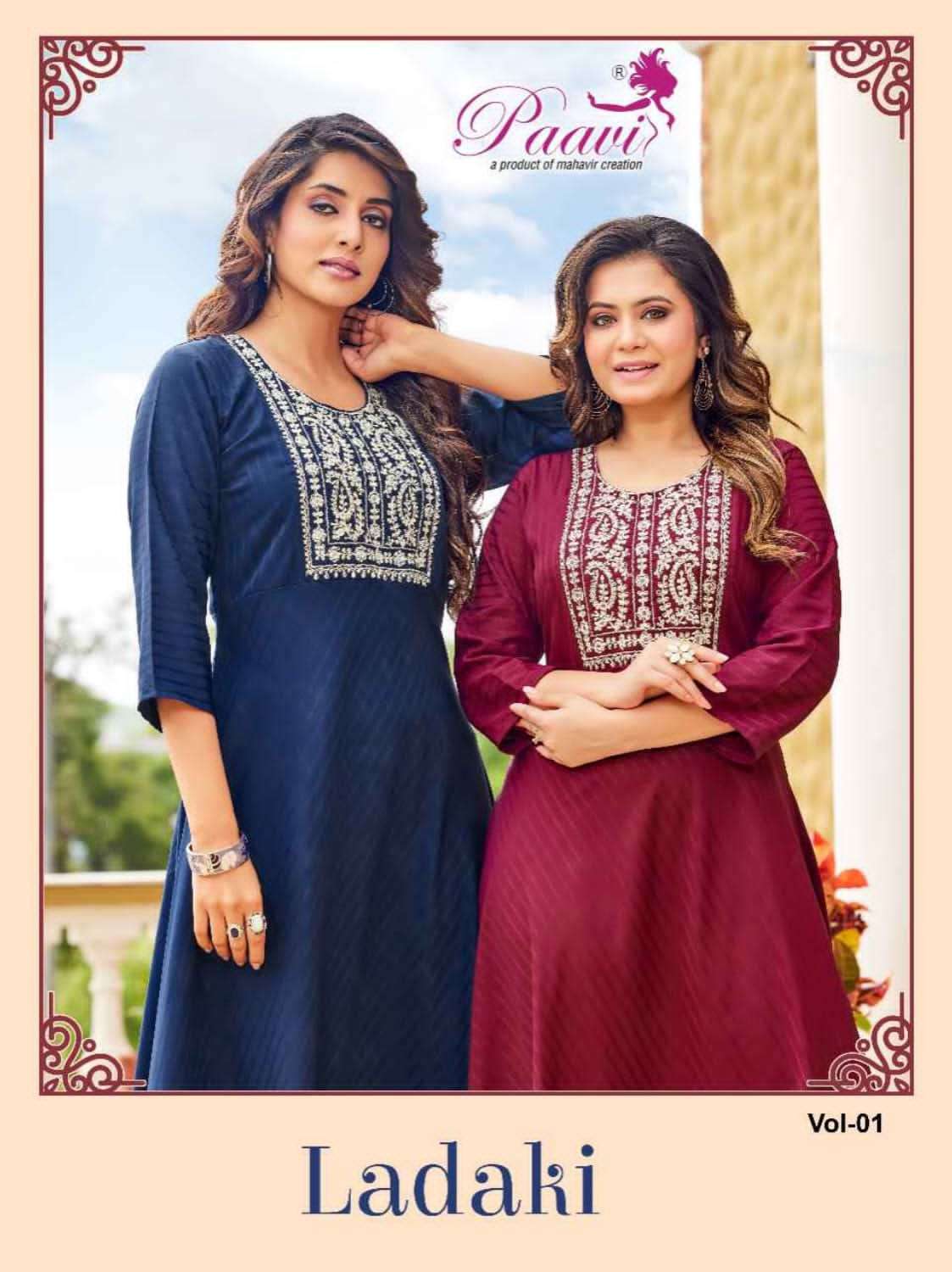 paavi ladaki series 1001-1008 imported kurti