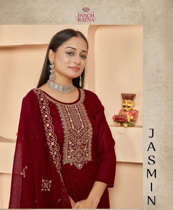 panch ratna jasmin Pure Pettern Silk suit