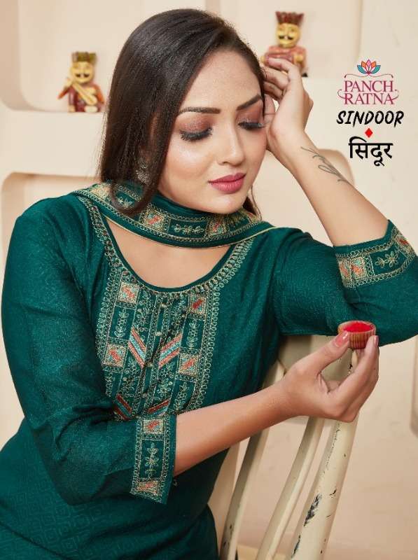 panch ratna sindoor Heavy Vichitra Silk suit