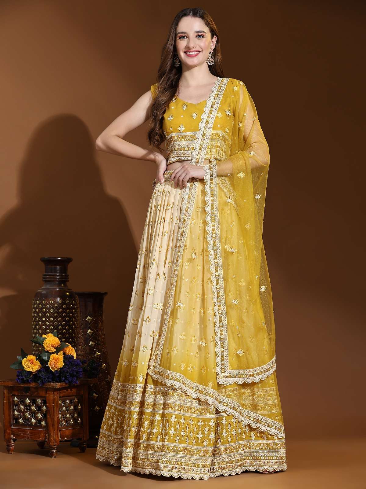 pr c 1971 pure viscose georgette lakhnavi work lehenga