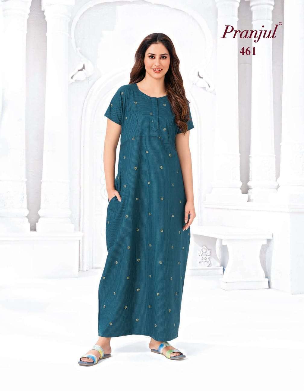 pranjul pragati series 446-464 cotton Long Top Nighty