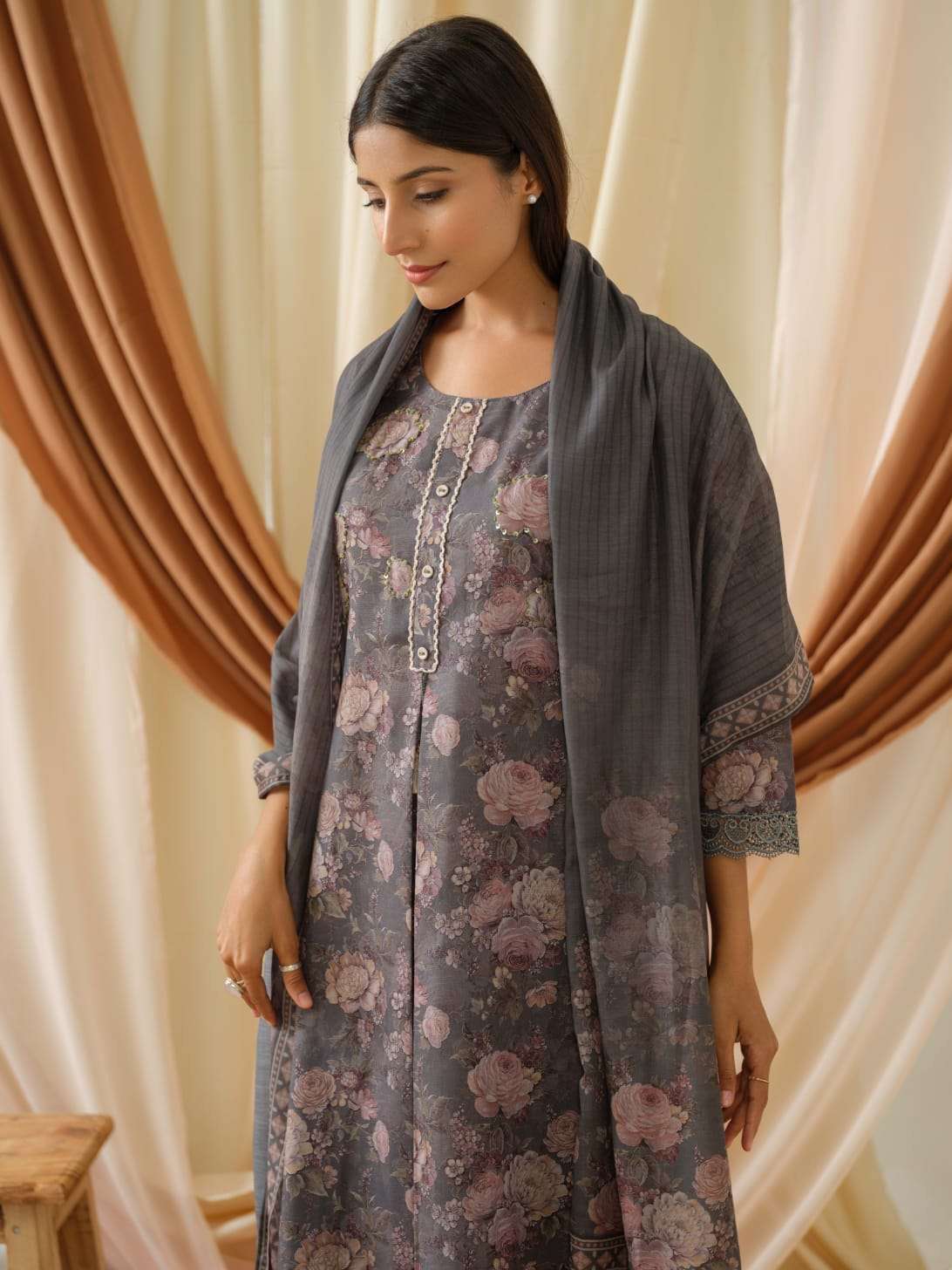psyna 2330 linen cotton kurta set