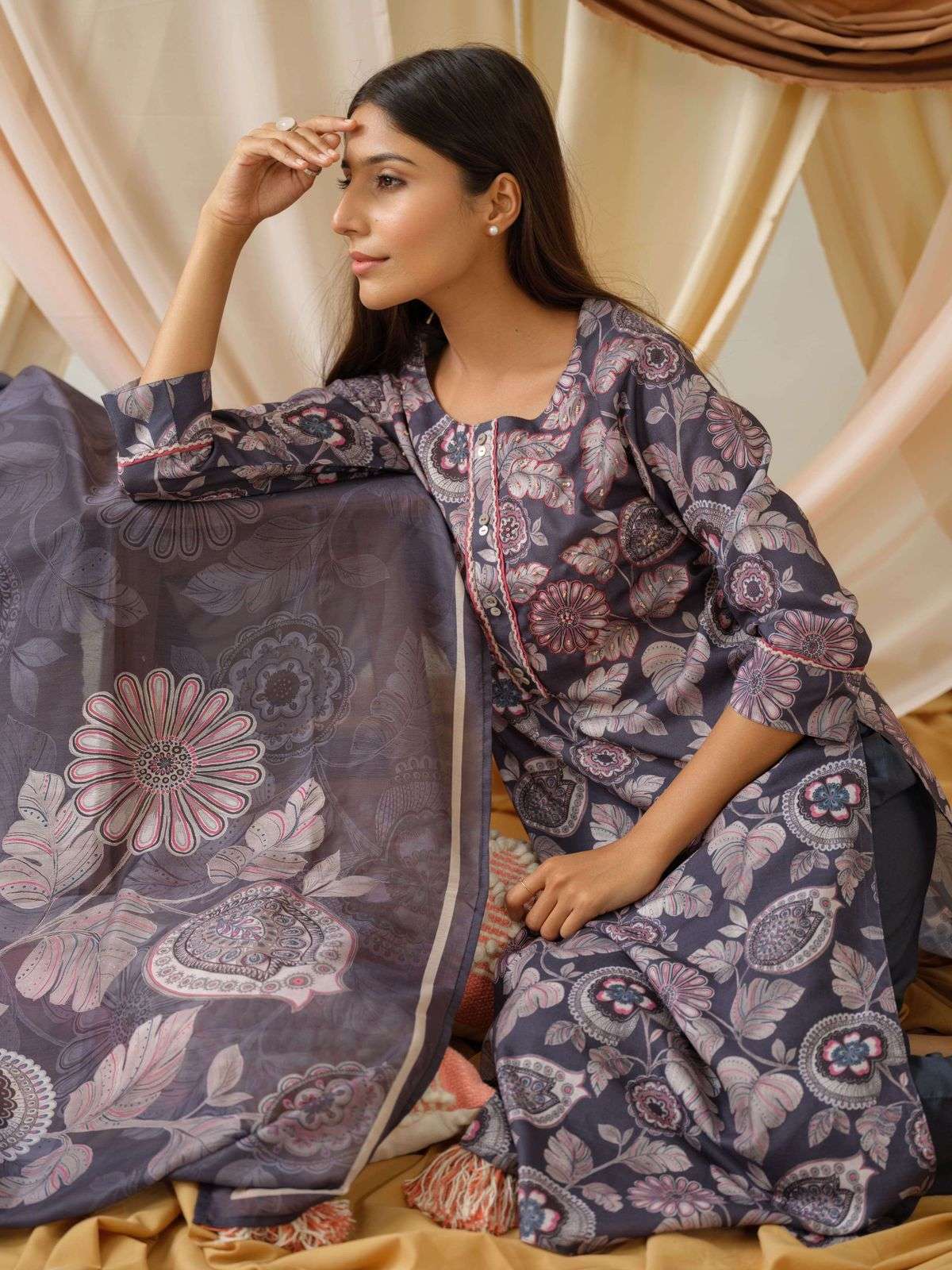 psyna 2336 linen blends readymade suit 