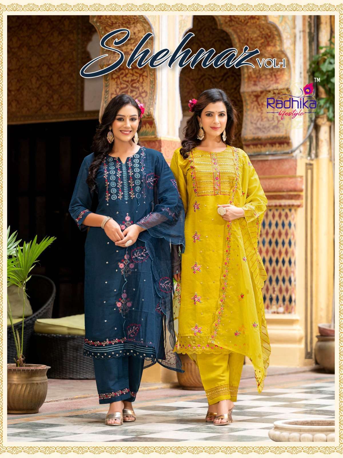 radhika lifestyle shehnaz vol 1 series 1001-1006 Roman Silk suit