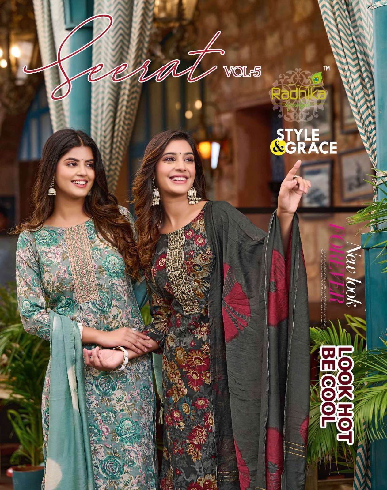 radhika seerat vol 5 series 5001-5008 rayon capsule suit 