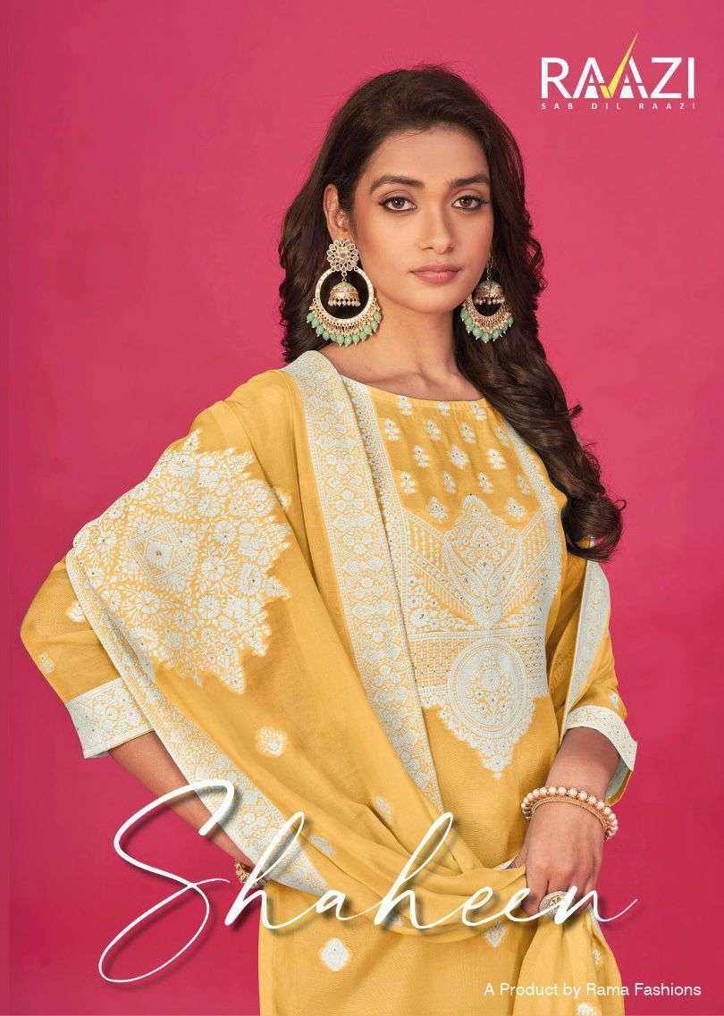 rama fashion raazi shaheen series 10001-10006 pure organic jacquard suit