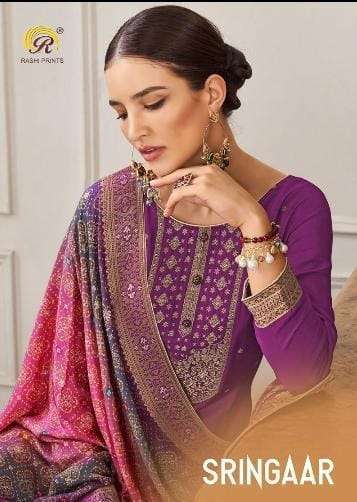 rashi print sringaar series 1121-1126 pure muslin jacquard suit