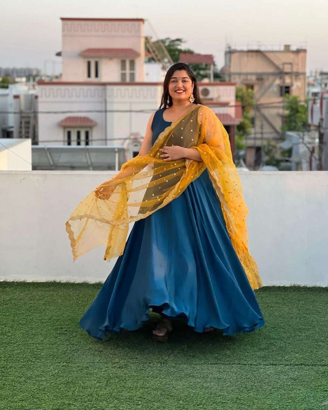 rivaaz designer Faux Georgette with inner gown and dupatta