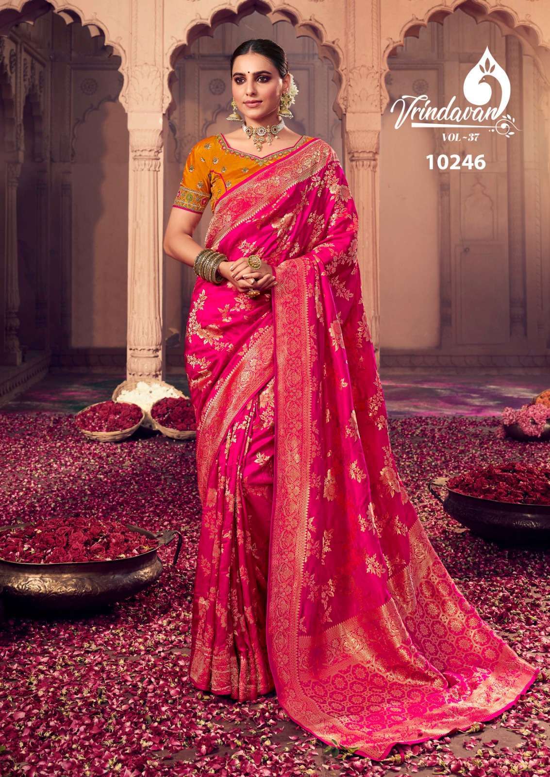 royal vrindavan vol 37 series 10240-10248 dola silk saree