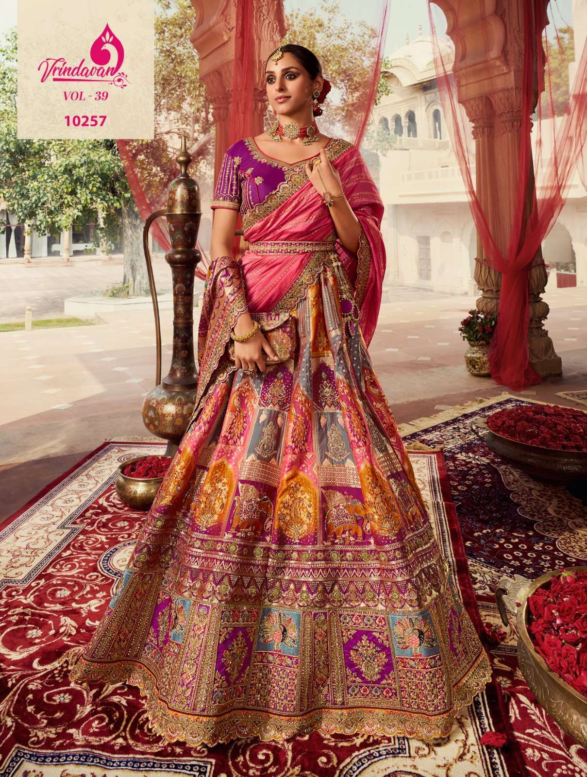 royal vrindavan vol 39 series 10249-10257 banarasi silk lehenga