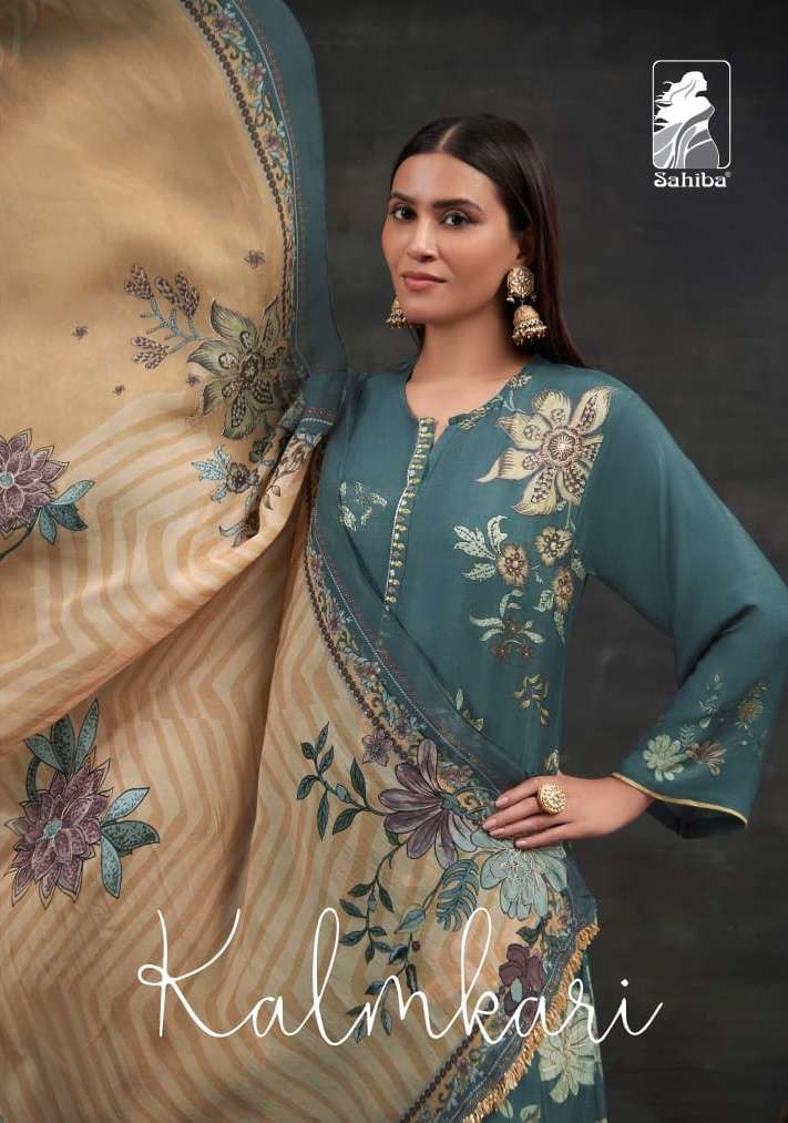 sahiba kalmkari cashmiri silk digital print suit 