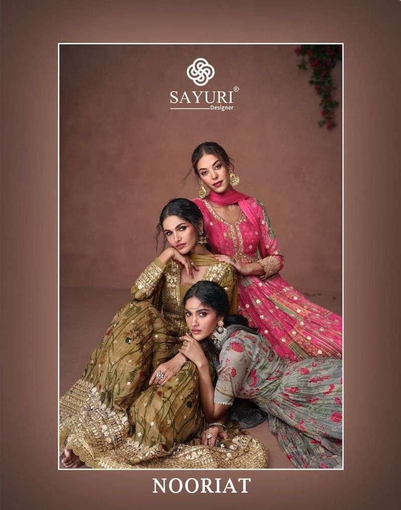 sayuri nooriat series 5301-5305 organza silk gown with dupatta