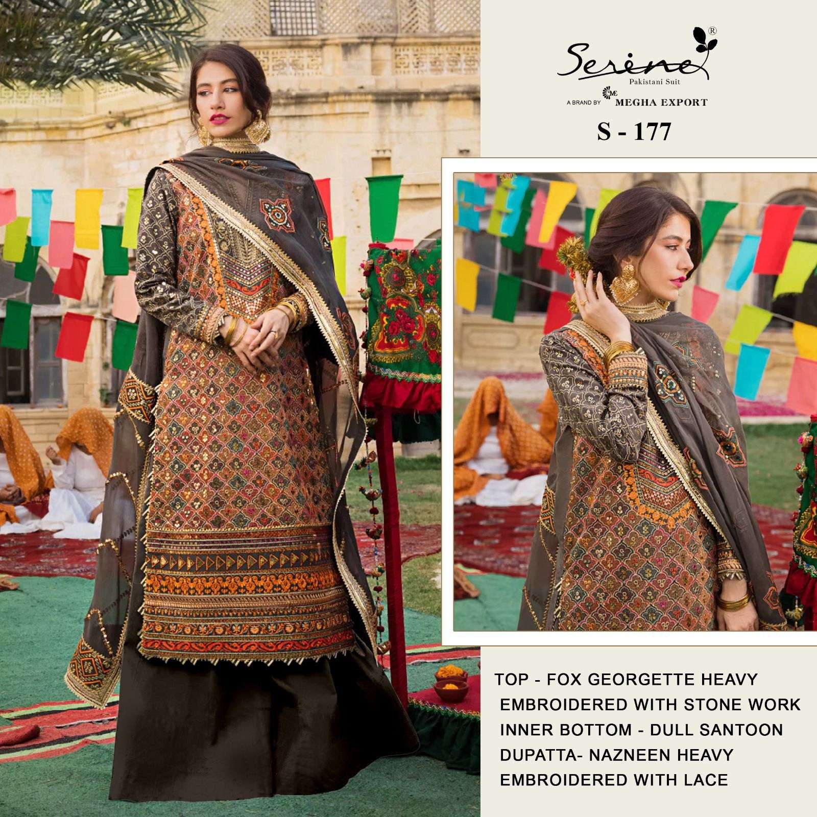 serene S-177 designer faux georgette suit 