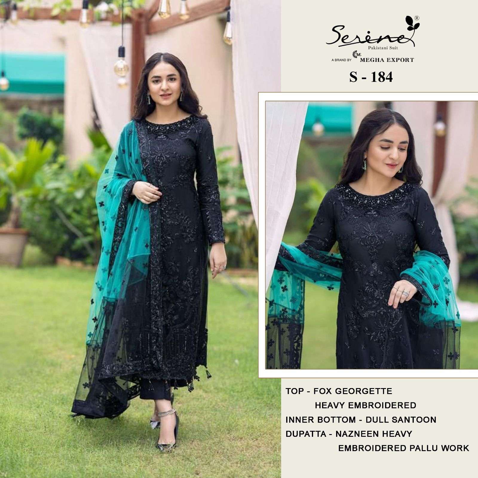 serene S-184 designer faux georgette suit 