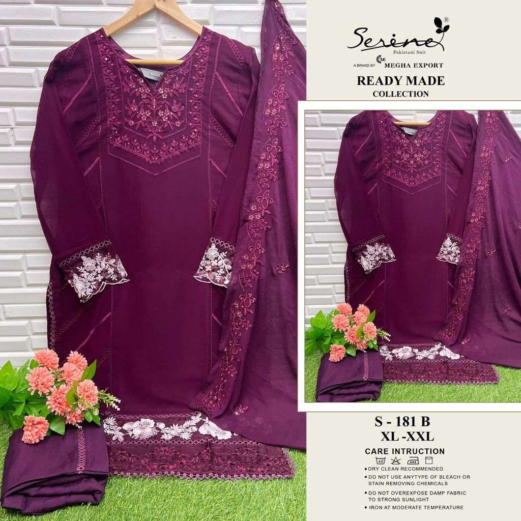 serine 181 ab faux georgette heavy emmbroidered suit 