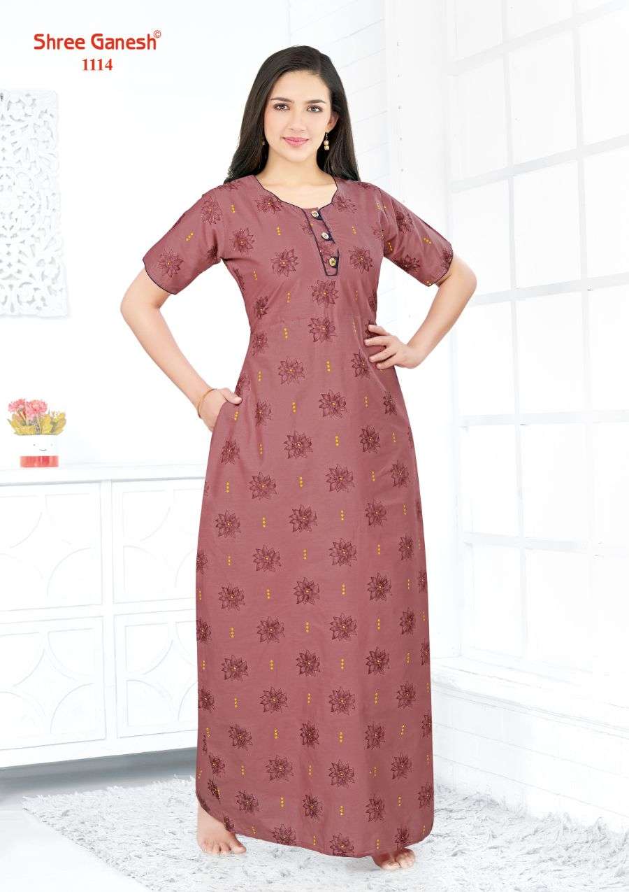 Shree Ganesh Kavya Nighties Vol-1 series 1101-1120 Pure Cotton nighty