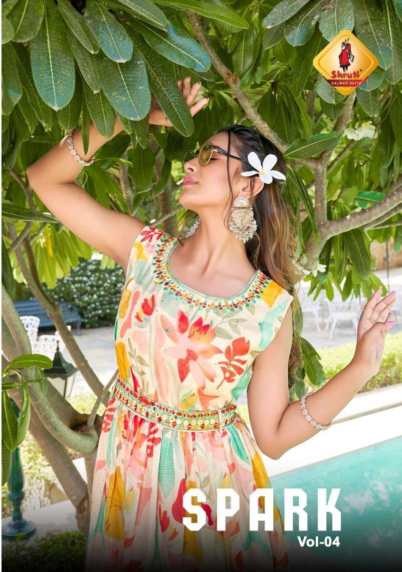 shruti spark vol 4 Premium Quality Sequence muslin kurti