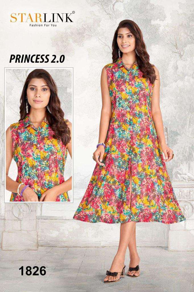 starlink princess 2.0 series 1807-1826 rayon 18 kg foil print kurti 