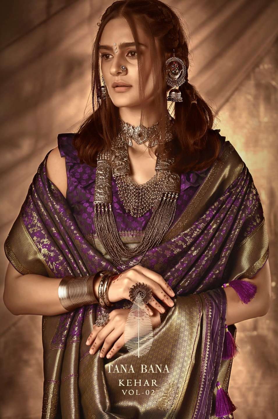 tana bana kehar vol 2 satin silk fabric saree