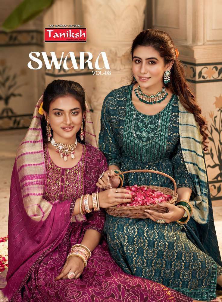 tanishk swara vol 8 series 8001-8008 two tone rayon suit