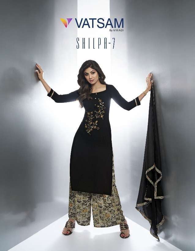 vatsam shilpa vol 7 series 781-787 rayon embroidery work suit
