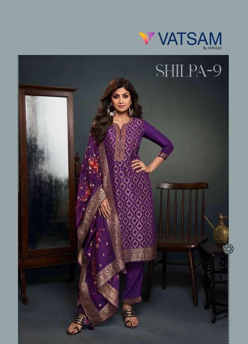 vatsam shilpa vol 9 series 961-965 pure viscose dola suit 