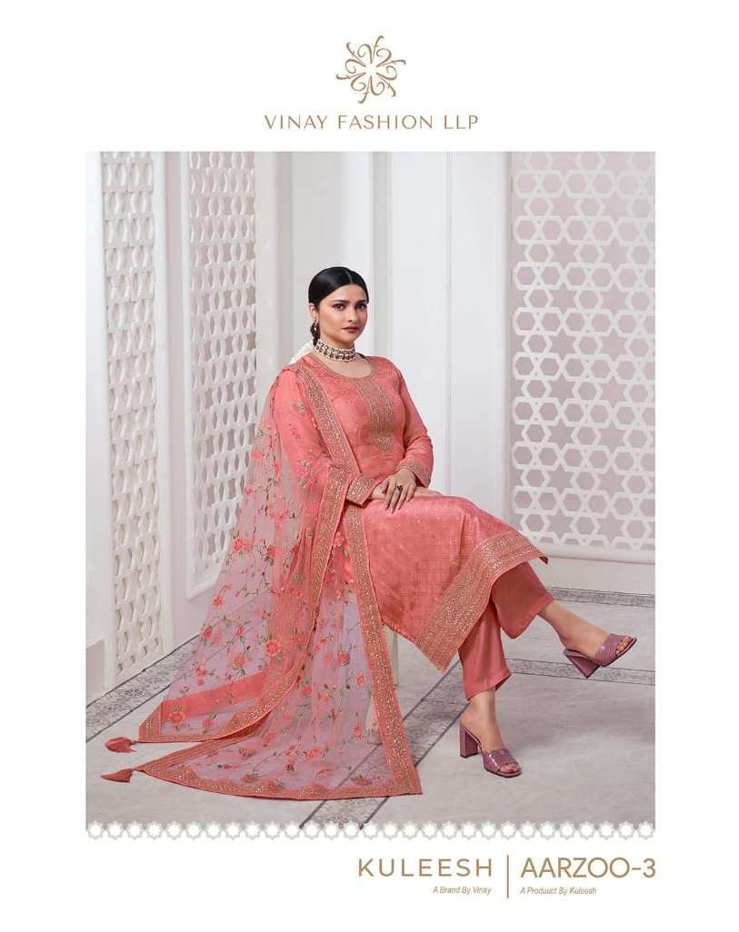 vinay fashion kuleesh aarzoo vol 3 series 64771-64778 dola jacquard suit 