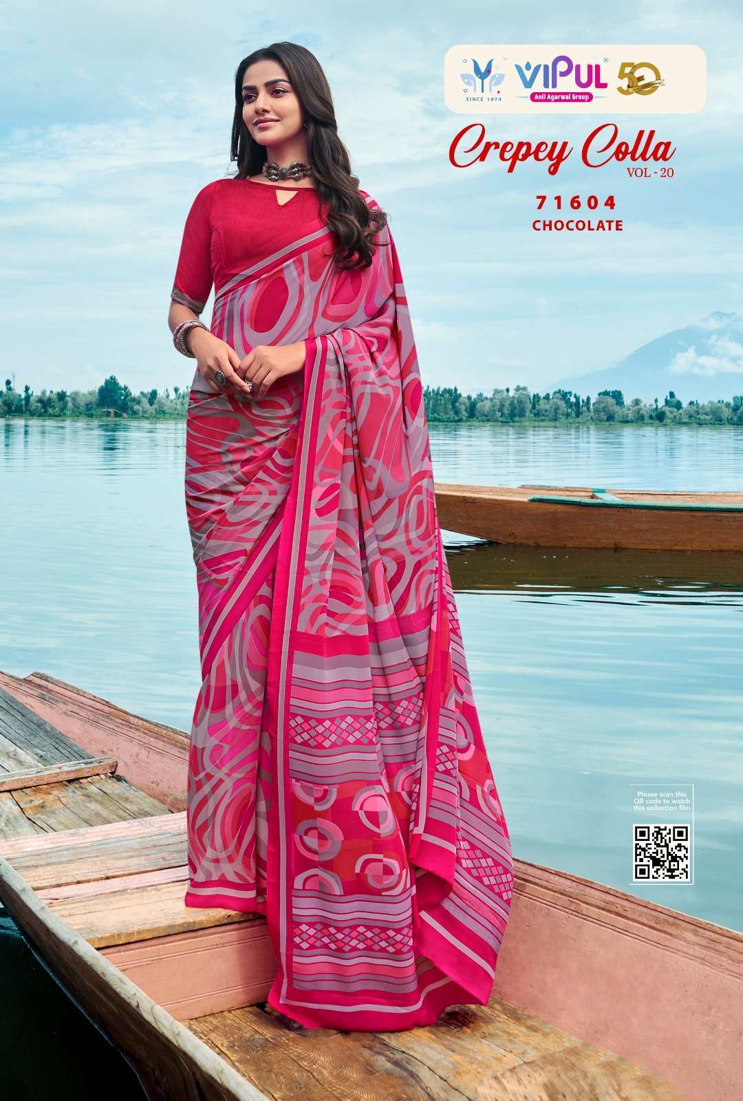 vipul crepey colla vol 20 series 71601-71618 crape saree
