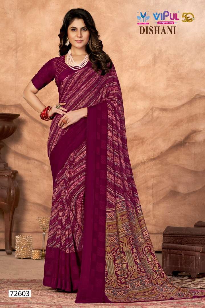 Vipul dishani series 72603-72614 chiffon saree