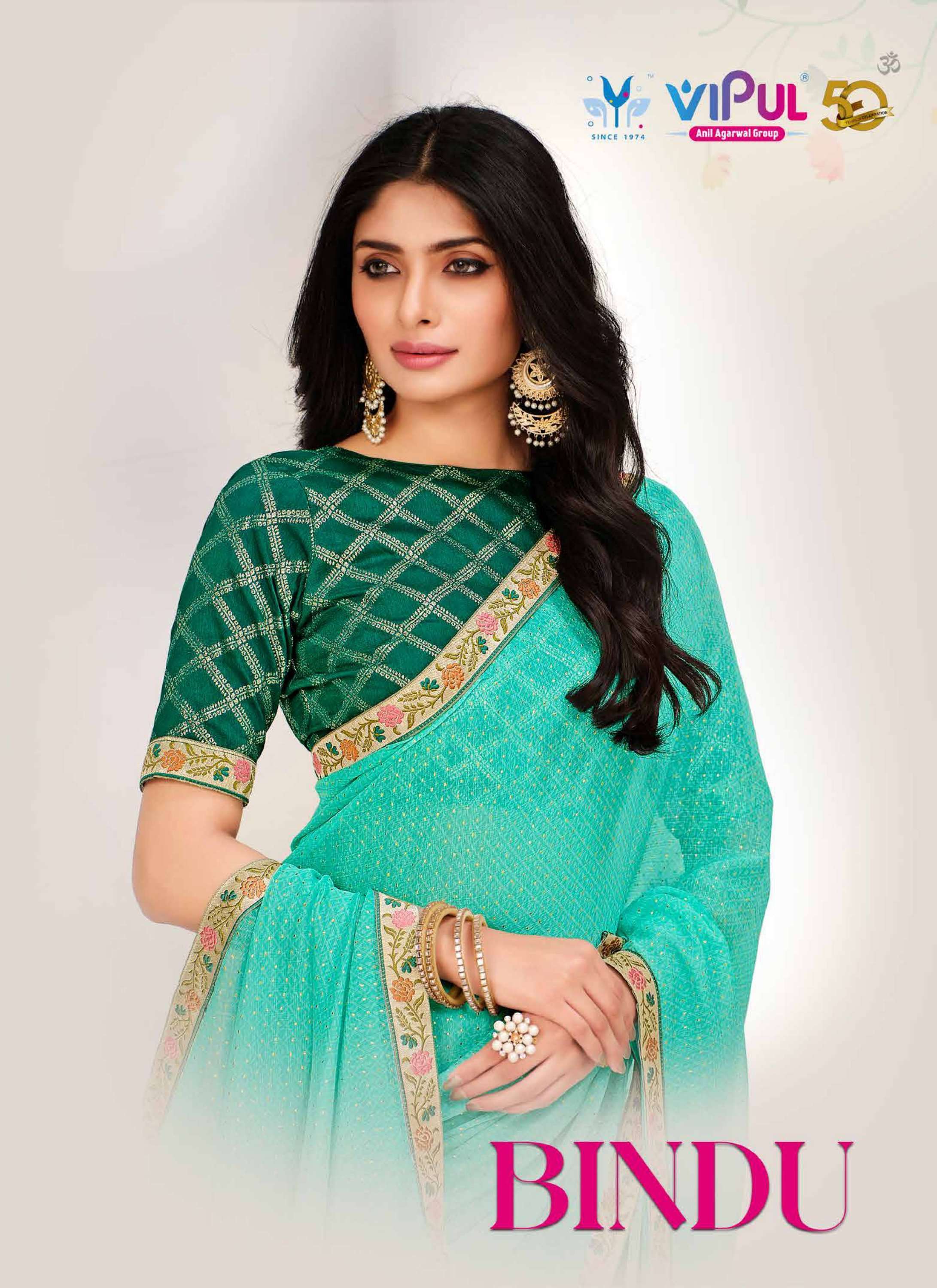 vipul fashion bindu series 71703-71710 chiffon saree