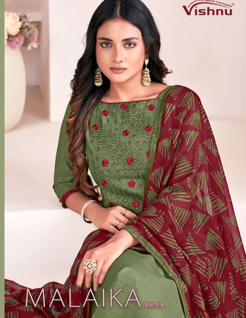vishnu malaika vol 9 series 7001-7012 cotton suit 