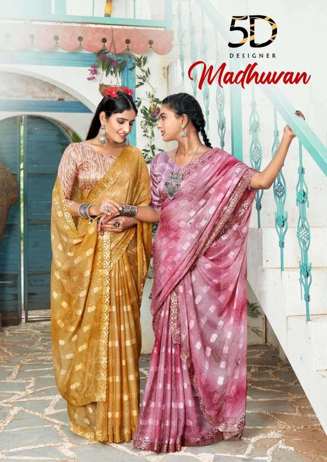 5d designer madhuvan series 4841-4848 chiffon saree
