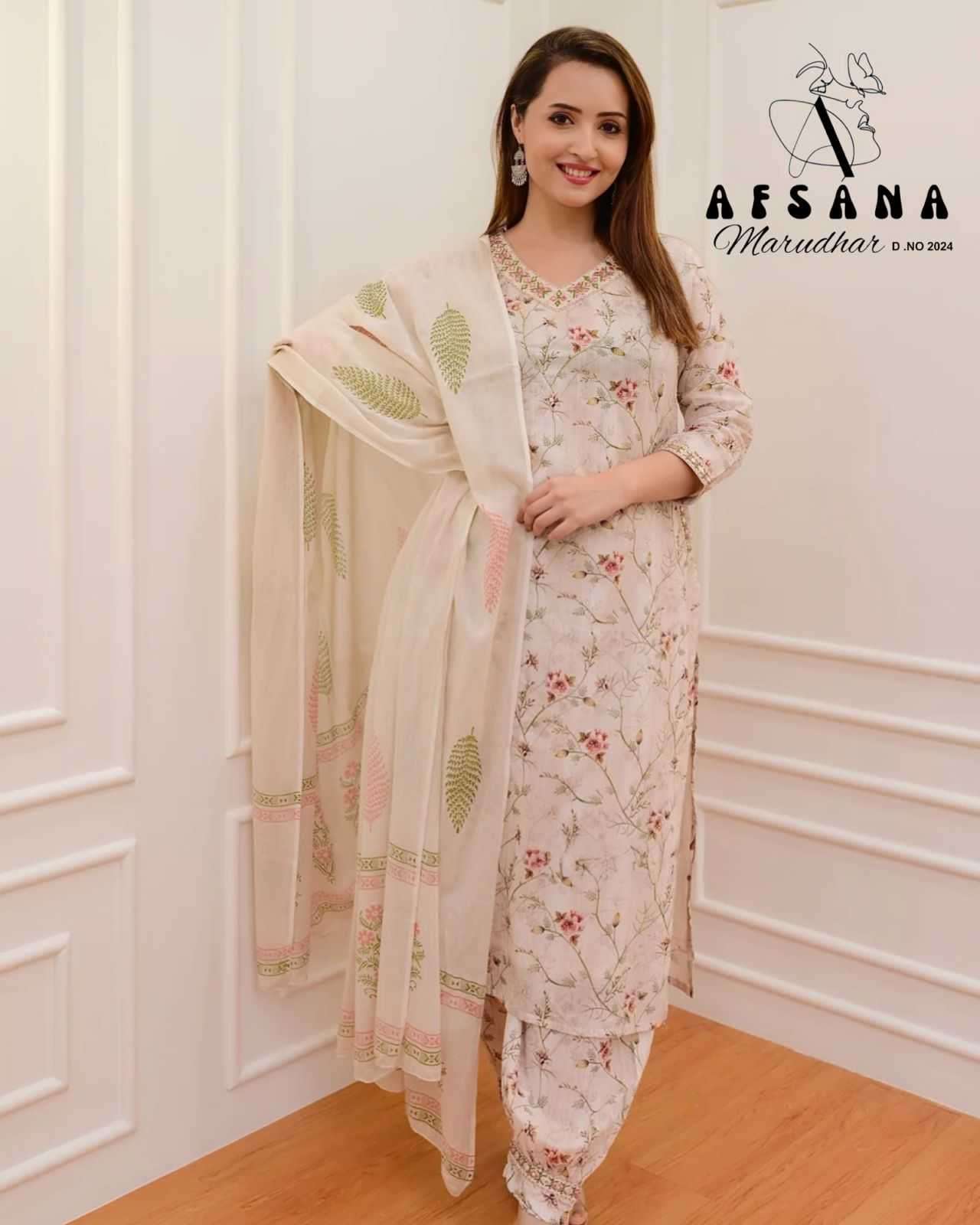 afsana marudhar 2024 Pure Muslin suit