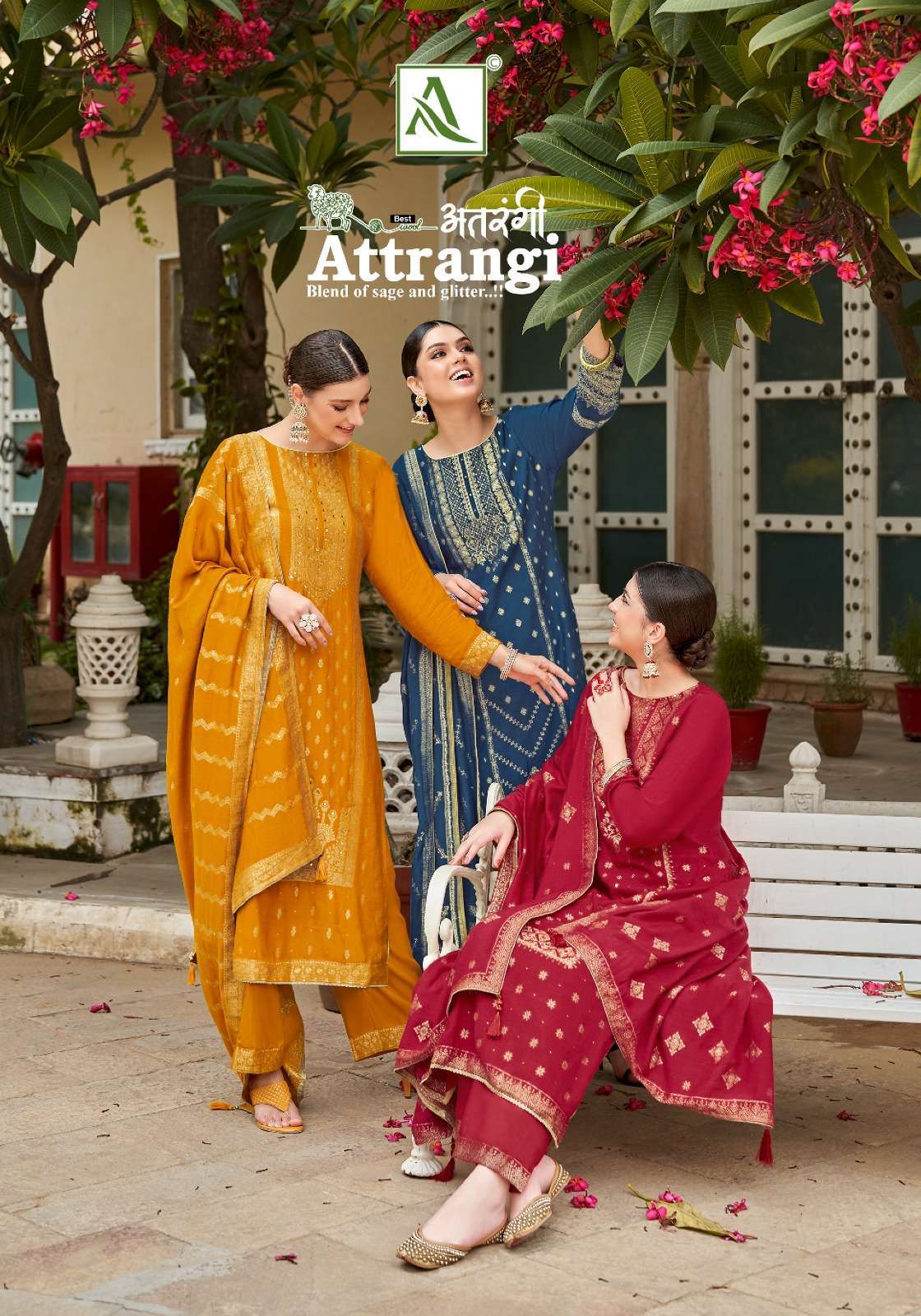 alok suit attrangi series 1333001-1333006 Pure Viscose Pashmina Jacquard suit