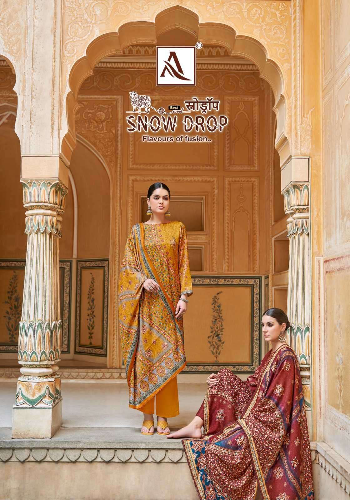alok suit snow drop series 1339001-1339006 Premium Viscose Pashmina suit