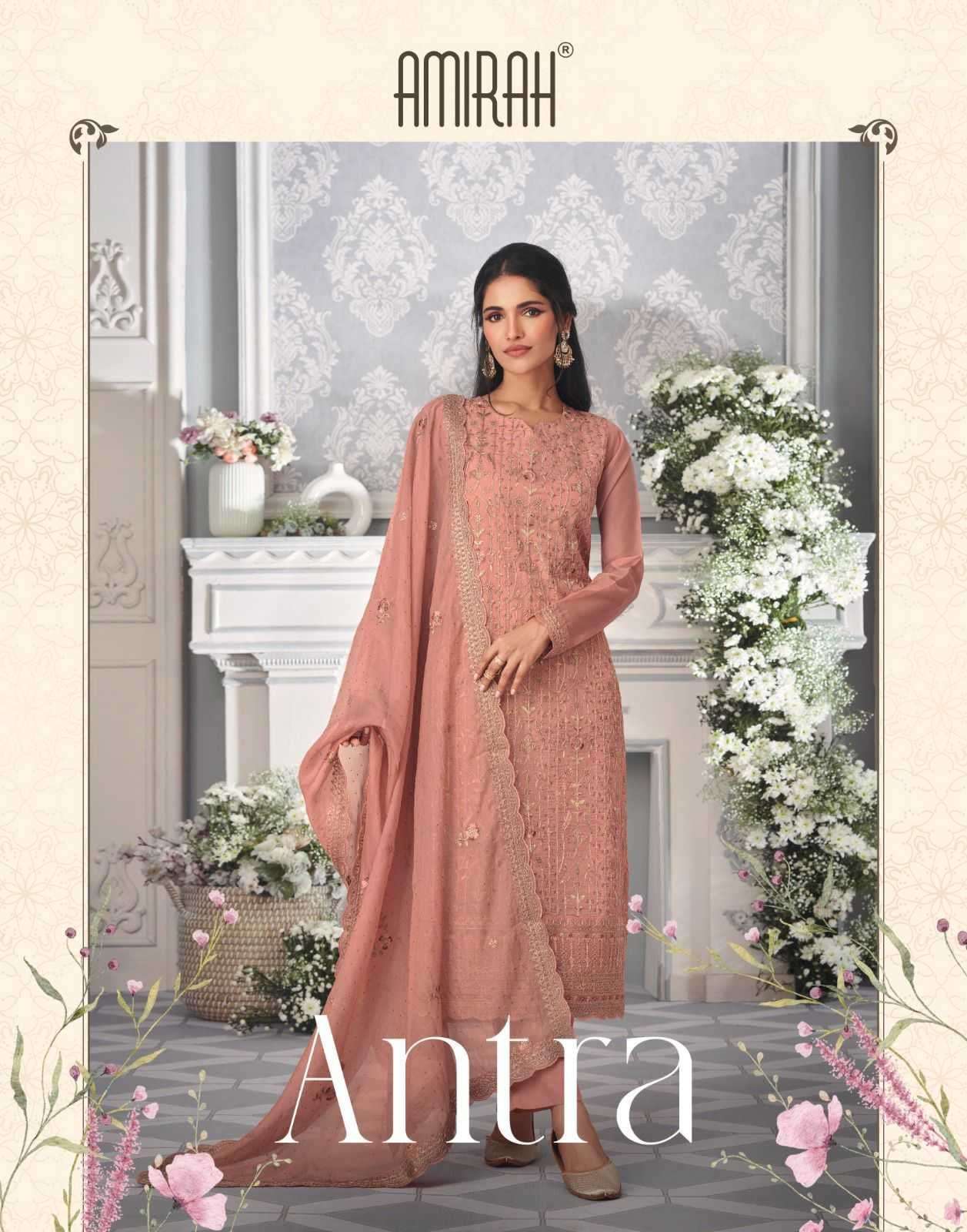 amirah antra series 17091-17906 organza silk suit 